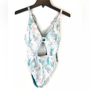 ISABELLA ROSE Women's Strappy Over The Shoulder One Piece Swimsuit Large